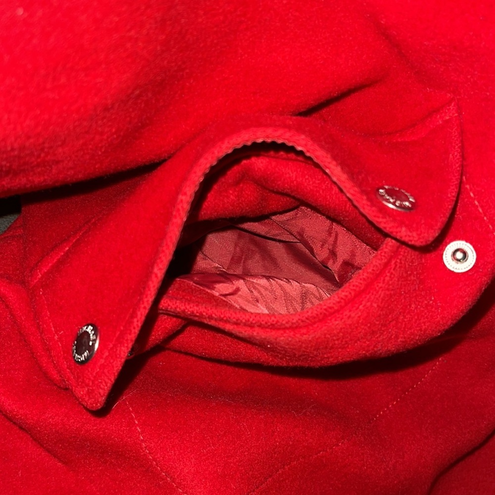 MICHAEL KORS RED WOOL COAT! Zipper & Snap Close Front & Low Pockets. Zip top pkt - Picture 10 of 12